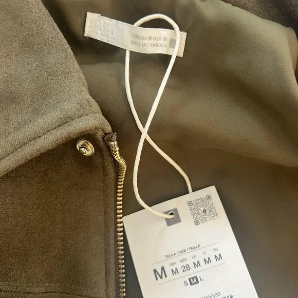 Zara Faux Suede Women's Bomber - Picture 6 of 6